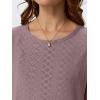 imageAUTOMET Womens Tops Short Sleeve TShirts Eyelet Embroidery Blouse Dressy Causal Spring Summer Fashion 2025 Trendy ClothesDarkpink