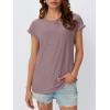 imageAUTOMET Womens Tops Short Sleeve TShirts Eyelet Embroidery Blouse Dressy Causal Spring Summer Fashion 2025 Trendy ClothesDarkpink
