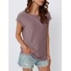 imageAUTOMET Womens Tops Short Sleeve TShirts Eyelet Embroidery Blouse Dressy Causal Spring Summer Fashion 2025 Trendy ClothesDarkpink