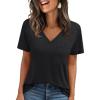imageAUTOMET T Shirts for Women Short Sleeve Shirts V Neck Plus Size Summer Tops Casual Beach Vacation Outfits Clothes 2025Black