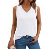 imageAUTOMET Tank Top Women Summer 2025 Casual Spring V Neck Sleeveless Tee Shirt Basic Trendy Beach Vacation Outfits ClothesWhite