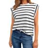 imageAUTOMET Womens Sleeveless Summer Tank Tops Casual Trendy T Shirts Basic Trendy Cap Sleeve Oversized TeeWhiteblack