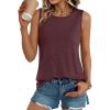 imageAUTOMET Womens Tank Tops Sleeveless Loose Fit Summer Shirts with Textured Line DetailsWine Red