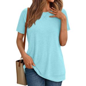 imageAUTOMET T Shirts Short Sleeve Crewneck Tees for Women Trendy Lightweight Soft Casual Summer Tops Clothes 2025Aqua