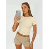 imageAUTOMET Womens 3 Piece Short Sleeve Shirts Basic Going Out Slim Fitted Crop Tops 2025 Summer Y2k ClothesBlack white apricot