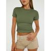 imageAUTOMET Womens 3 Piece Short Sleeve Shirts Basic Going Out Slim Fitted Crop Tops 2025 Summer Y2k ClothesBlack white army Green