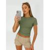 imageAUTOMET Womens 3 Piece Short Sleeve Shirts Basic Going Out Slim Fitted Crop Tops 2025 Summer Y2k ClothesBlack white army Green