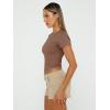 imageAUTOMET Womens 3 Piece Short Sleeve Shirts Basic Going Out Slim Fitted Crop Tops 2025 Summer Y2k ClothesBlack white coffee