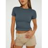 imageAUTOMET Womens 3 Piece Short Sleeve Shirts Basic Going Out Slim Fitted Crop Tops 2025 Summer Y2k ClothesBlack white haze Blue