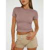 imageAUTOMET Womens 3 Piece Short Sleeve Shirts Basic Going Out Slim Fitted Crop Tops 2025 Summer Y2k ClothesBlack white latte