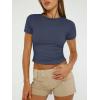imageAUTOMET Womens 3 Piece Short Sleeve Shirts Basic Going Out Slim Fitted Crop Tops 2025 Summer Y2k ClothesBlack white navy