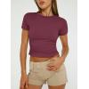 imageAUTOMET Womens 3 Piece Short Sleeve Shirts Basic Going Out Slim Fitted Crop Tops 2025 Summer Y2k ClothesBlack white winered