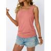 imageAUTOMET Womens Tank Tops 2025 Sleeveless Square Round Neck Ruched Spring Summer Tee Shirts Basic Outfits Trendy ClothesCoral