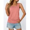 imageAUTOMET Womens Tank Tops 2025 Sleeveless Square Round Neck Ruched Spring Summer Tee Shirts Basic Outfits Trendy ClothesCoral
