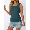 imageAUTOMET Womens Tank Tops 2025 Sleeveless Square Round Neck Ruched Spring Summer Tee Shirts Basic Outfits Trendy ClothesDarkgreen