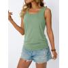imageAUTOMET Womens Tank Tops 2025 Sleeveless Square Round Neck Ruched Spring Summer Tee Shirts Basic Outfits Trendy ClothesGreen