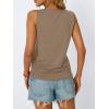 imageAUTOMET Womens Tank Tops 2025 Sleeveless Square Round Neck Ruched Spring Summer Tee Shirts Basic Outfits Trendy ClothesKhaki