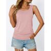 imageAUTOMET Womens Tank Tops 2025 Sleeveless Square Round Neck Ruched Spring Summer Tee Shirts Basic Outfits Trendy ClothesPink