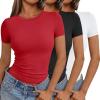 imageAUTOMET Womens 3 Piece Short Sleeve Shirts Basic Going Out Slim Fitted Crop Tops 2025 Summer Y2k ClothesBlack white red