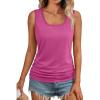 imageAUTOMET Womens Tank Tops 2025 Sleeveless Square Round Neck Ruched Spring Summer Tee Shirts Basic Outfits Trendy ClothesHotpink