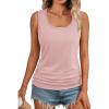 imageAUTOMET Womens Tank Tops 2025 Sleeveless Square Round Neck Ruched Spring Summer Tee Shirts Basic Outfits Trendy ClothesPink