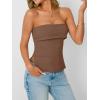 imageAUTOMET Going Out Tube Tops for Women 2025 Trendy Summer Off Shoulder Backless Cute Work Shirts Vacation Top Y2k OutfitsBrown