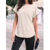 imageAUTOMET Women Shirts Summer Sweaters Regular Fit Short Sleeve Tunic Tops 2025 Dressy Casual Business BlousesApricot
