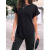 imageAUTOMET Women Shirts Summer Sweaters Regular Fit Short Sleeve Tunic Tops 2025 Dressy Casual Business BlousesBlack