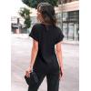 imageAUTOMET Women Shirts Summer Sweaters Regular Fit Short Sleeve Tunic Tops 2025 Dressy Casual Business BlousesBlack