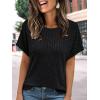 imageAUTOMET Women Shirts Summer Sweaters Regular Fit Short Sleeve Tunic Tops 2025 Dressy Casual Business BlousesBlack