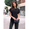 imageAUTOMET Women Shirts Summer Sweaters Regular Fit Short Sleeve Tunic Tops 2025 Dressy Casual Business BlousesBlack