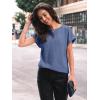 imageAUTOMET Women Shirts Summer Sweaters Regular Fit Short Sleeve Tunic Tops 2025 Dressy Casual Business BlousesBlue