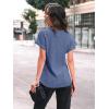 imageAUTOMET Women Shirts Summer Sweaters Regular Fit Short Sleeve Tunic Tops 2025 Dressy Casual Business BlousesBlue