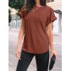 imageAUTOMET Women Shirts Summer Sweaters Regular Fit Short Sleeve Tunic Tops 2025 Dressy Casual Business BlousesBrown