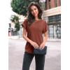 imageAUTOMET Women Shirts Summer Sweaters Regular Fit Short Sleeve Tunic Tops 2025 Dressy Casual Business BlousesBrown