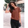 imageAUTOMET Women Shirts Summer Sweaters Regular Fit Short Sleeve Tunic Tops 2025 Dressy Casual Business BlousesBrown