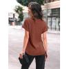 imageAUTOMET Women Shirts Summer Sweaters Regular Fit Short Sleeve Tunic Tops 2025 Dressy Casual Business BlousesBrown