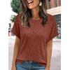 imageAUTOMET Women Shirts Summer Sweaters Regular Fit Short Sleeve Tunic Tops 2025 Dressy Casual Business BlousesBrown