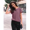 imageAUTOMET Women Shirts Summer Sweaters Regular Fit Short Sleeve Tunic Tops 2025 Dressy Casual Business BlousesBurgundy