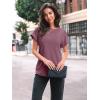 imageAUTOMET Women Shirts Summer Sweaters Regular Fit Short Sleeve Tunic Tops 2025 Dressy Casual Business BlousesBurgundy