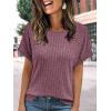 imageAUTOMET Women Shirts Summer Sweaters Regular Fit Short Sleeve Tunic Tops 2025 Dressy Casual Business BlousesBurgundy