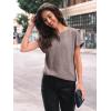 imageAUTOMET Women Shirts Summer Sweaters Regular Fit Short Sleeve Tunic Tops 2025 Dressy Casual Business BlousesCoffee
