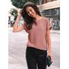 imageAUTOMET Women Shirts Summer Sweaters Regular Fit Short Sleeve Tunic Tops 2025 Dressy Casual Business BlousesCoral