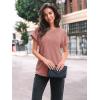 imageAUTOMET Women Shirts Summer Sweaters Regular Fit Short Sleeve Tunic Tops 2025 Dressy Casual Business BlousesCoral