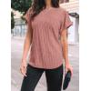 imageAUTOMET Women Shirts Summer Sweaters Regular Fit Short Sleeve Tunic Tops 2025 Dressy Casual Business BlousesCoral