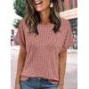 imageAUTOMET Women Shirts Summer Sweaters Regular Fit Short Sleeve Tunic Tops 2025 Dressy Casual Business BlousesCoral
