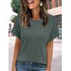 imageAUTOMET Women Shirts Summer Sweaters Regular Fit Short Sleeve Tunic Tops 2025 Dressy Casual Business BlousesGreen