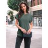 imageAUTOMET Women Shirts Summer Sweaters Regular Fit Short Sleeve Tunic Tops 2025 Dressy Casual Business BlousesGreen