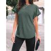 imageAUTOMET Women Shirts Summer Sweaters Regular Fit Short Sleeve Tunic Tops 2025 Dressy Casual Business BlousesGreen
