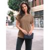 imageAUTOMET Women Shirts Summer Sweaters Regular Fit Short Sleeve Tunic Tops 2025 Dressy Casual Business BlousesKhaki
